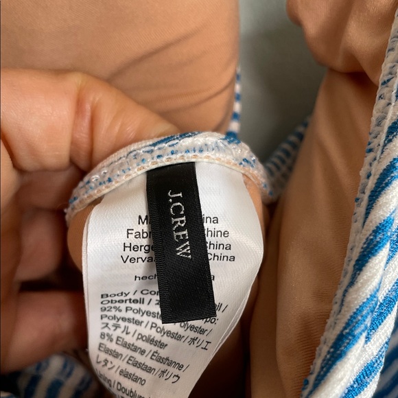 J. Crew Blue Striped  One Piece Swimsuit - Picture 3 of 6